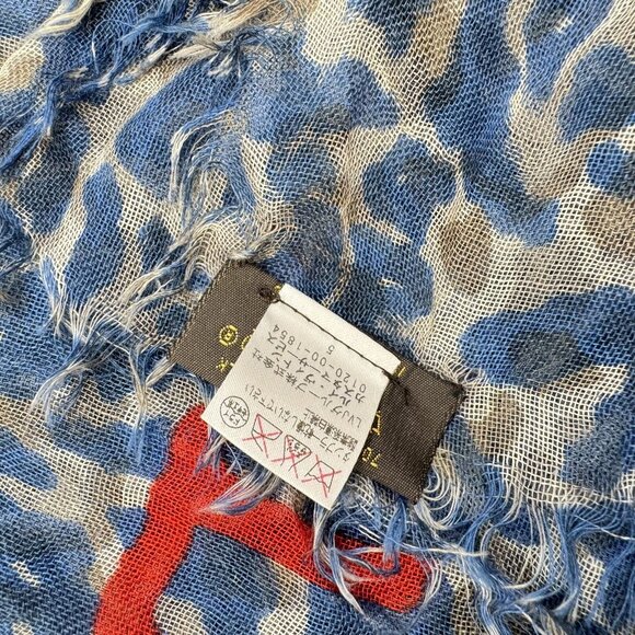 Authentic LOUIS VUITTON Etoile Lizard Stole M74962 Navy #36635512 - Picture 8 of 12